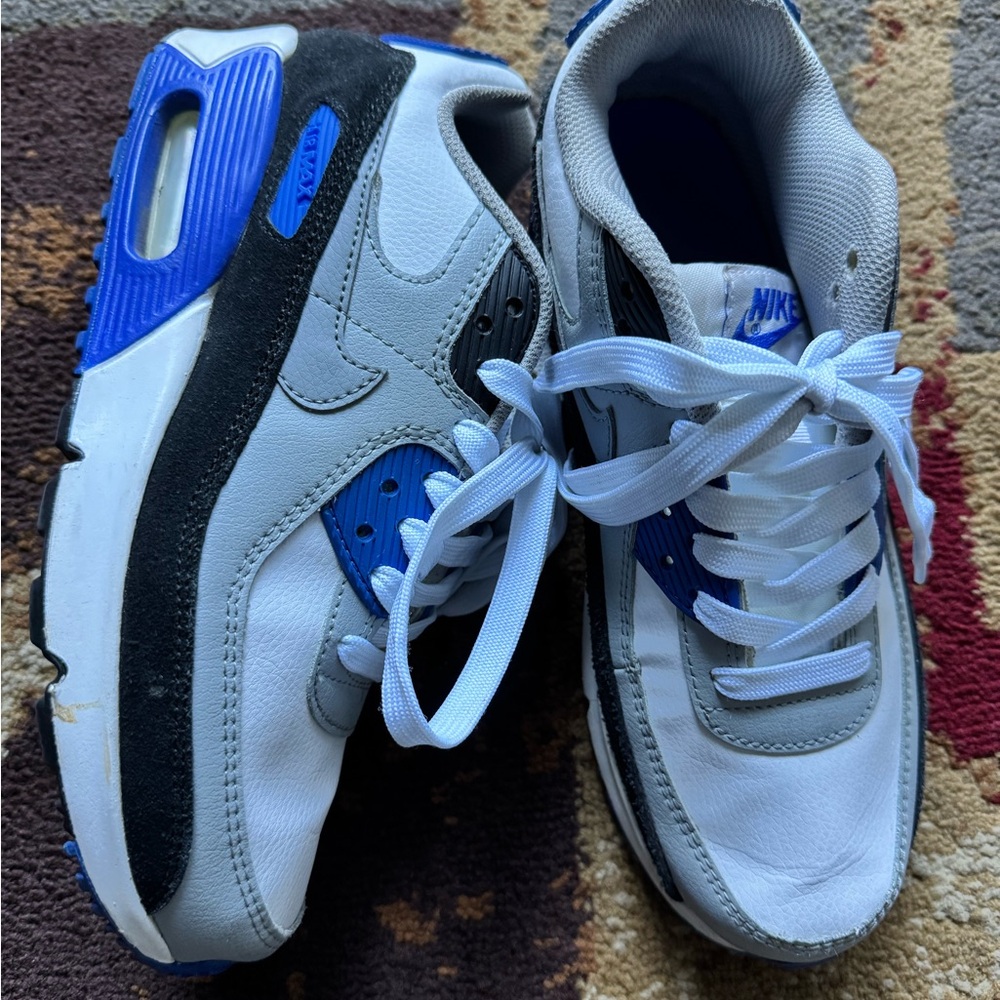 Nike Air Max White and Blue Sneakers